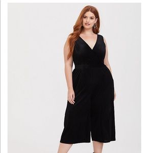 Black shadow stripe jumpsuit